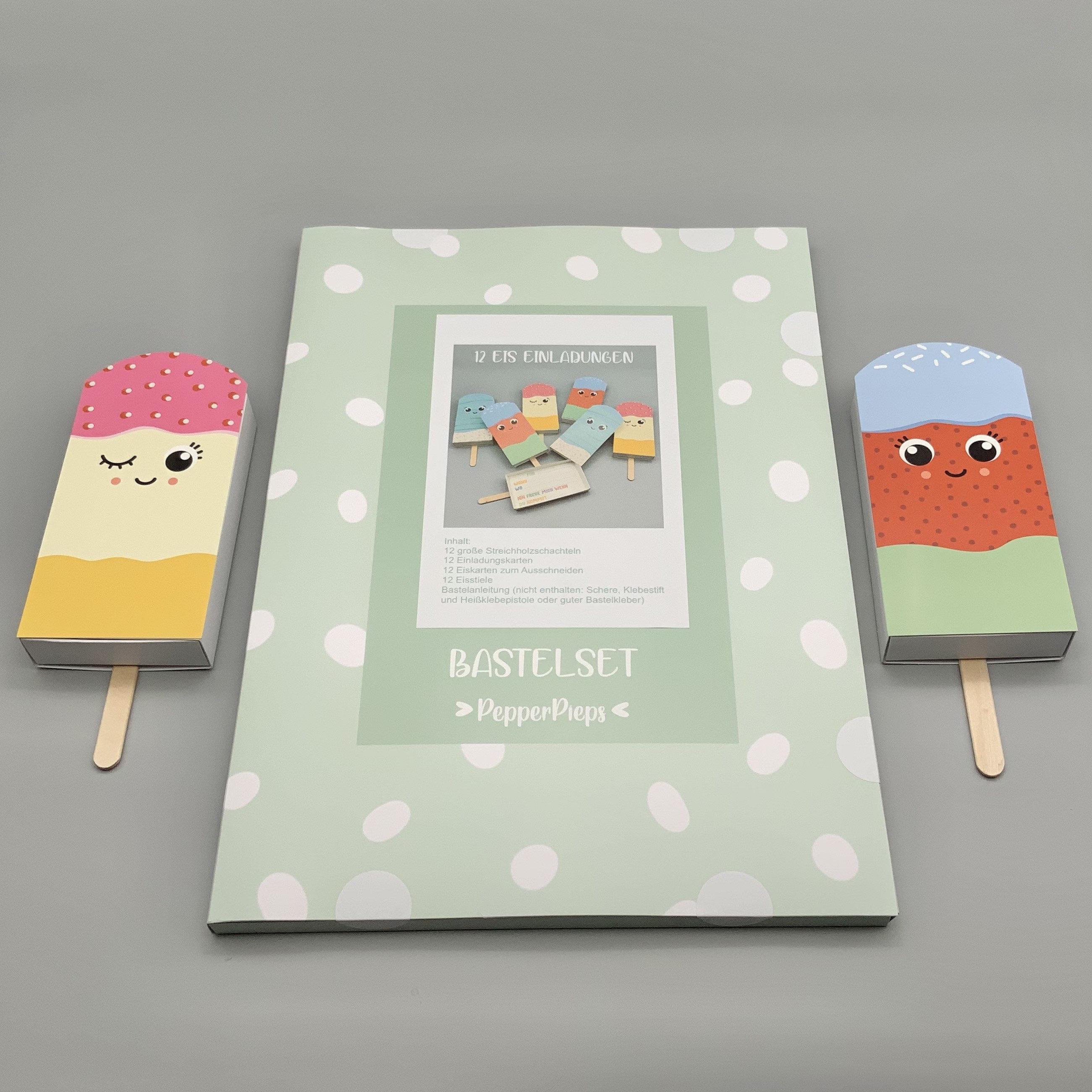 10 Eiscreme Einladungskarten Für Kindergeburtstag - Mit Umschlägen