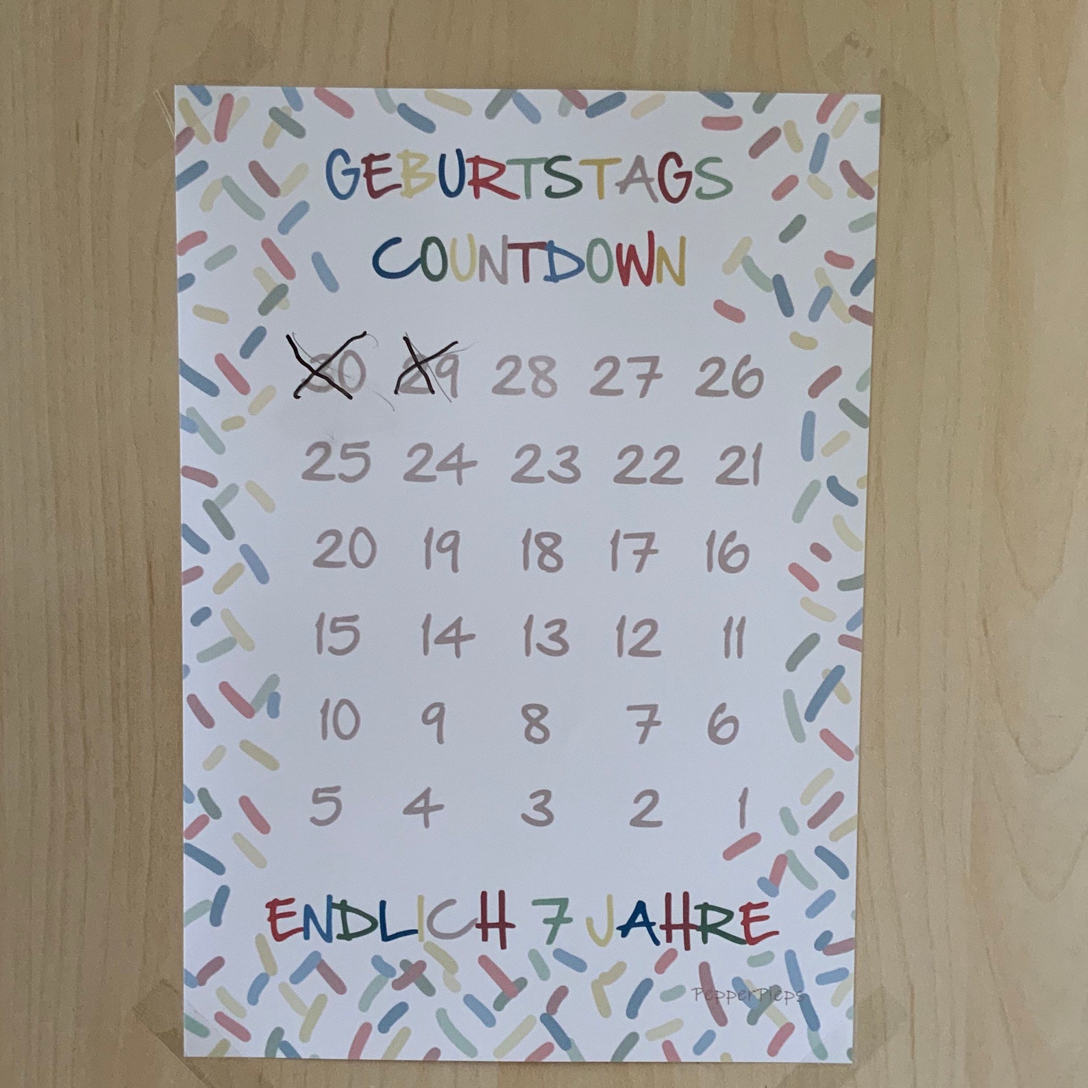 Geburtstag Countdown Poster zählen bis zum Geburtstag  Etsy
