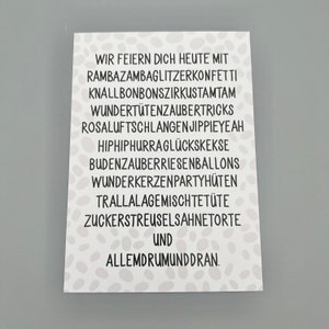 Wir feiern dich heute mit allem drum und dran, Geburtstags-Postkarte