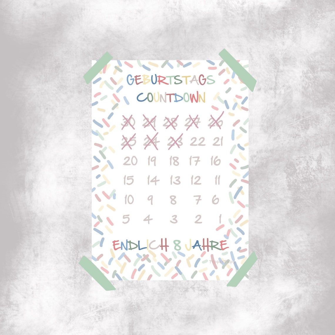 Geburtstag Countdown Poster zählen bis zum Geburtstag Etsy