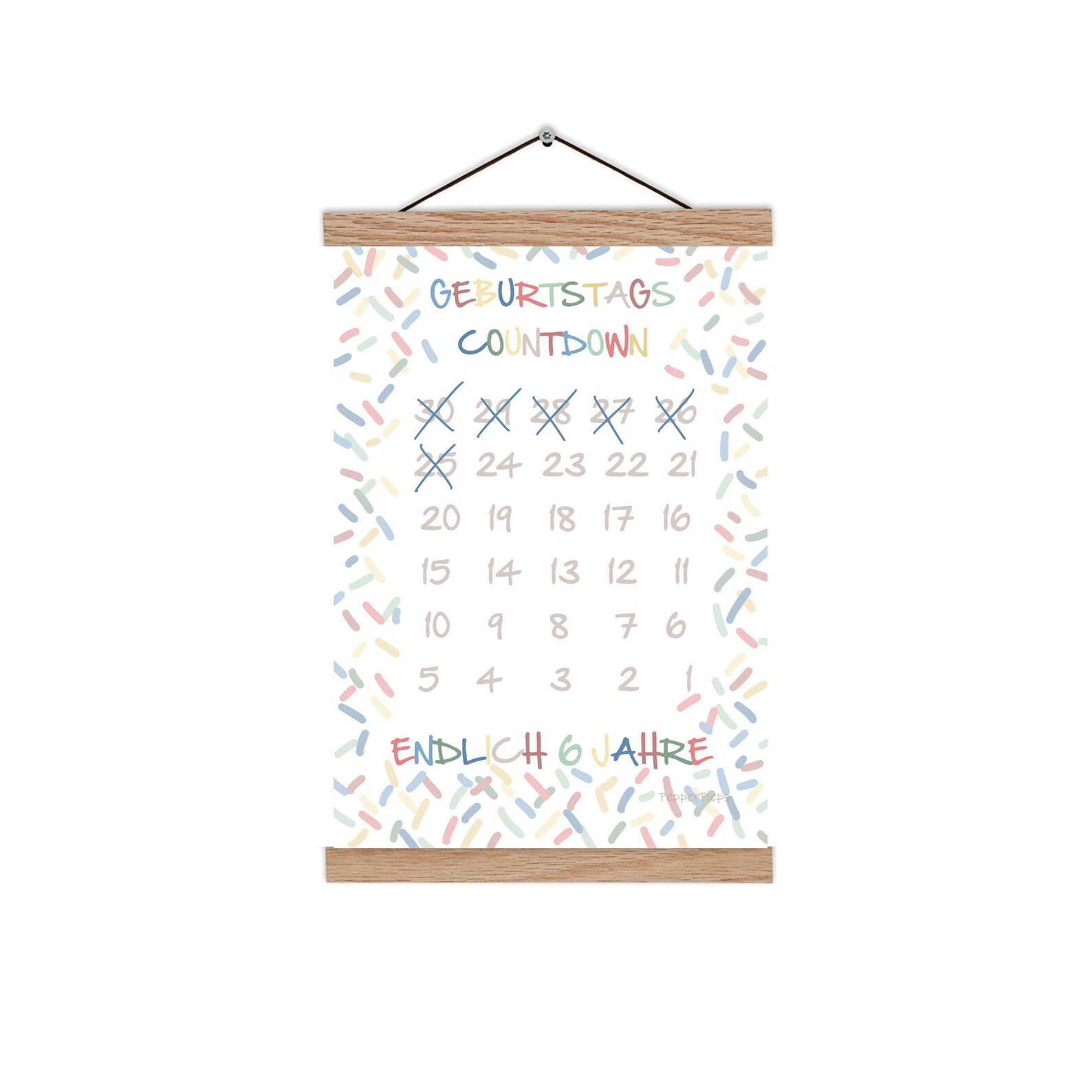 Geburtstag Countdown Poster zählen bis zum Geburtstag Etsy