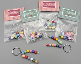 Glücksbringer Raupen Anhänger Bastelset, Taschenbaumler, Kindergeburtstag, Mitgebsel, Gastgeschenk