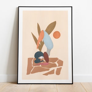 Yoga Print, Yoga 4 Fine Art Print , Yoga Wall Décor, Yoga Home Décor, Yoga Art, Yoga Gouache Art, Yoga Illustration