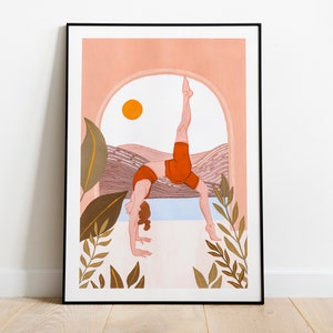 Yoga Print, Yoga 9 Fine Art Print , Yoga Wall Décor, Yoga Home Décor, Yoga Art, Yoga Gouache Art, Yoga Illustration