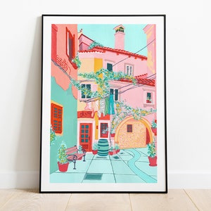 Croatia Print, Croatia Art, Croatia Wall Décor, Croatia Home Décor, Travel Art, Croatia Gouache Art, Croatia Illustration