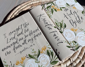 Hand Painted Floral Bible | Custom Christian Gift
