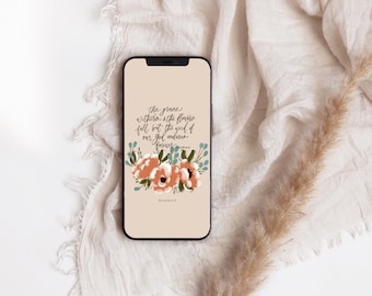 Floral Bible Verse Phone Wallpaper | Isaiah 40:8 (Digital Download)