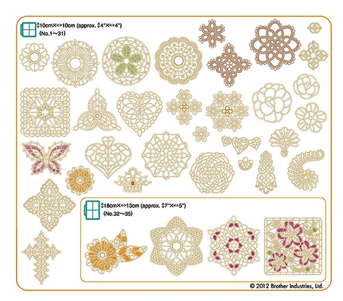 Machine Embroidery FSL by Brother USB Design Collection 9 Etsy