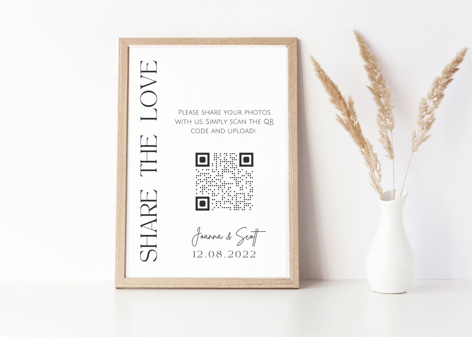 Share the Love QR Code Share the Love QR Code Wedding QR Code Sign