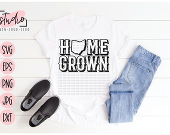 Home Grown Ohio SVG, Cut File, Silhouette, Cricut