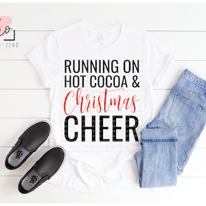 Running on Hot Cocoa en Christmas Cheer SVG, Cut File, Silhouet, Cricut