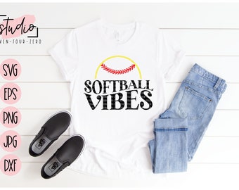 Softball Vibes SVG, Cut File, Silhouette, Cricut
