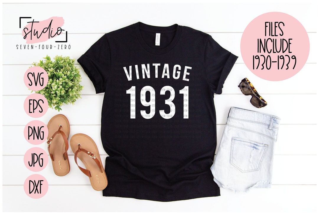 Vintage 30s Birth Year, Birthday SVG, Cut File, Silhouette, Cricut - Etsy
