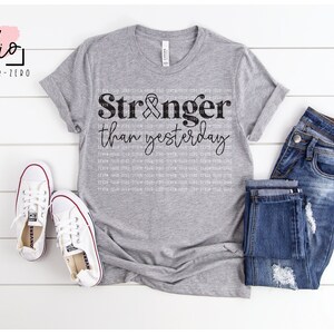Stronger Than Yesterday, Cancer, Warrior, Breast Cancer, Stronger Than Cancer SVG, Cut File, Silhouette, Cricut