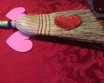 Handcrafted Kitchen Broom, Light Purple Handle, Shaker Style
