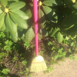 Pink children broom kids size besom fun item