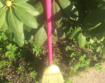 Pink children broom kids size besom fun item