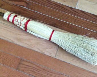 Witch&#39;s Broom, Red cording  broom, wedding decor, Jumping broom, Wiccan besom, broomstick, broomcorn witching training type smaller all fun