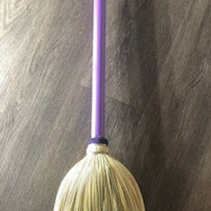 Purple Kitchen broom handcraft traditional shaker style indoor broom