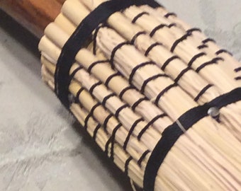Handmade New England Broom, Black Cording, Ash Wood Handle
