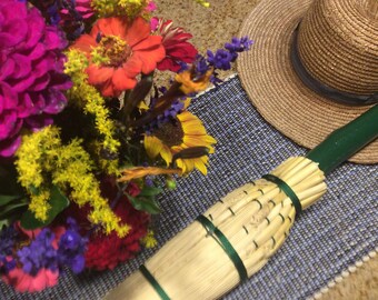 Witches broom, unique prop for Halloween! Green handle with green string