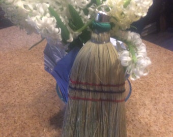 Hand held whisk broom: sand, truck bed, kitty litter, whisk