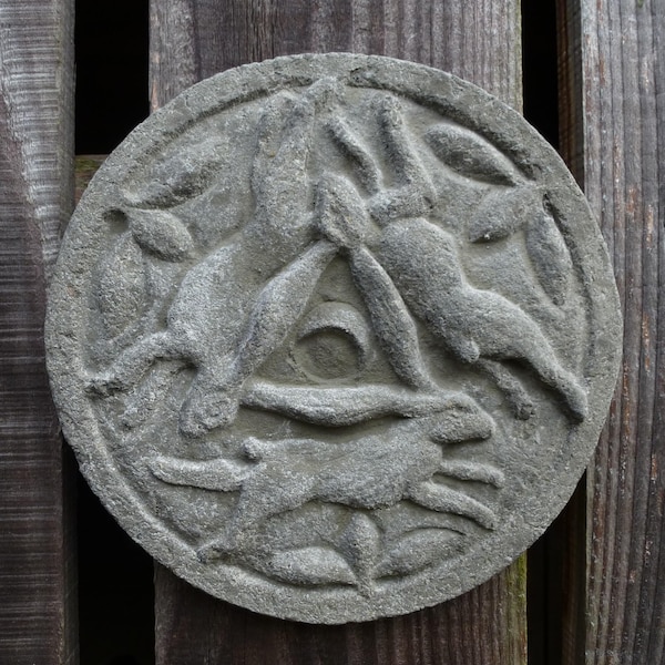 3 Hares plaque House or garden ornament