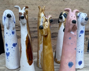 Tall ceramic dogs, mixed batch