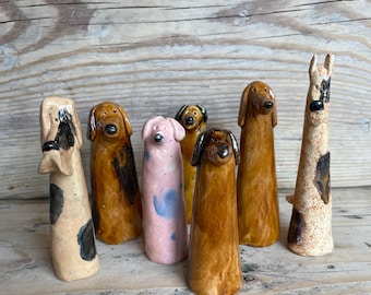 Medium  ceramic dogs, mixed batch