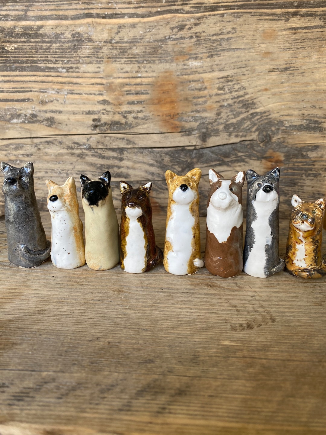 Ceramic Cat Figure Mixed Colour Batch Etsy UK