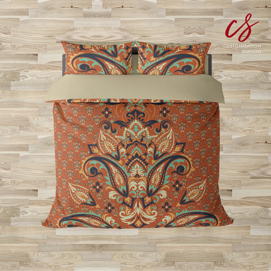 Terracotta Bedding Set Personalized Bedding Burnt Orange Etsy