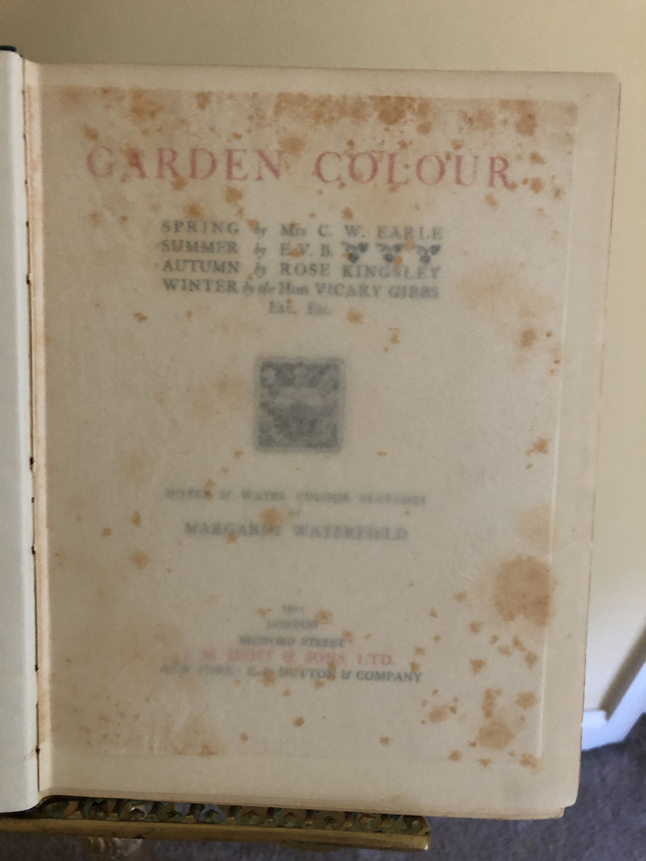 Garden Colour Illustrated by Margaret Waterfield Vintage Book - Etsy