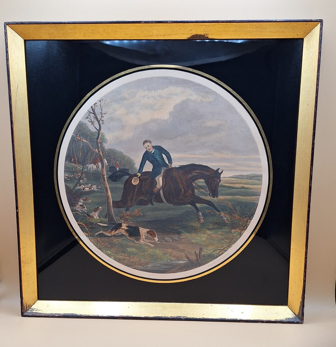 Vintage Gilt Framed Fox Hunt Scene - Etsy