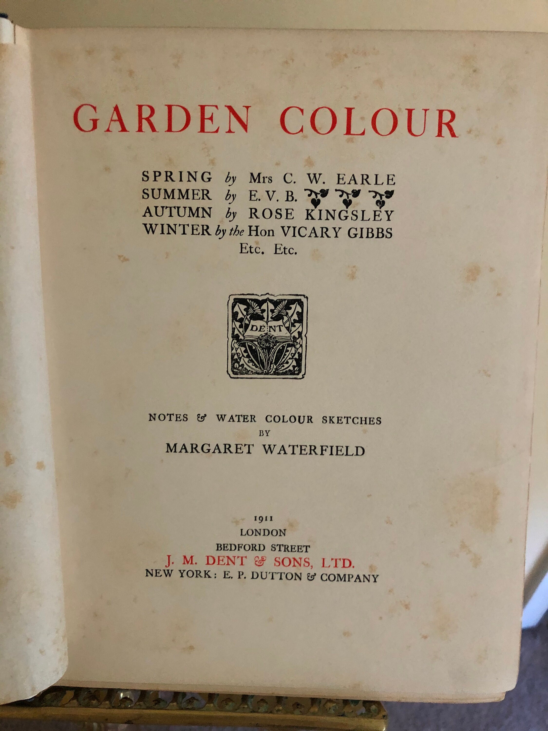 Garden Colour Illustrated by Margaret Waterfield Vintage Book - Etsy