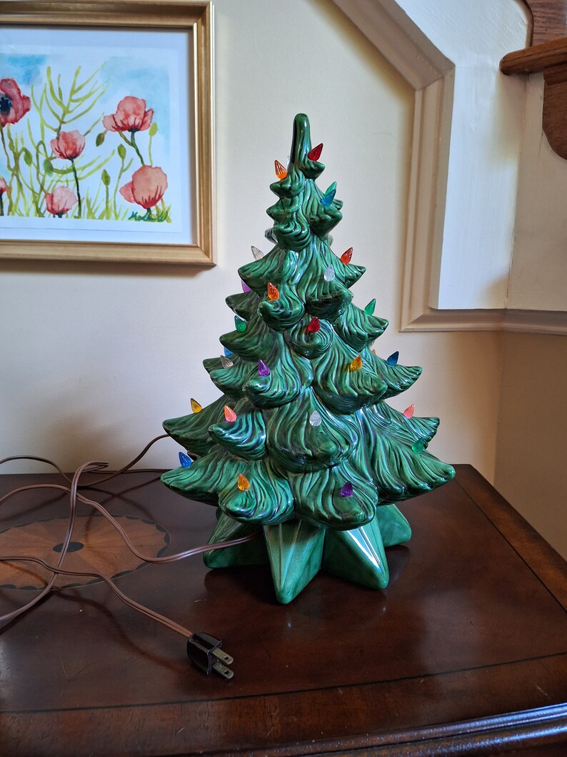 Ceramic Lighted Christmas Tree Vintage Etsy