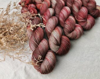 AUTUMN DAYS - Hand dyed yarn - Indie dyed yarn - Merino/Yak/Nylon Blend - 4ply Sock Weight - 100g/400m - Gift for knitter or crocheter