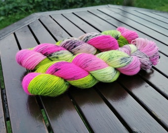WUNSCHPUNSCH - Hand dyed yarn - Merino/Mohair/Nylon Blend - 4ply Sock Weight - 100g/400m - Gift for knitter or crocheter