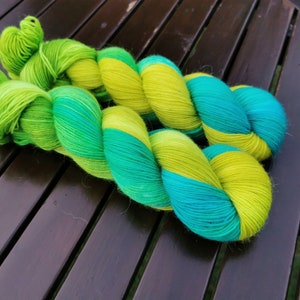 SPOOKY COCKTAIL Hand dyed yarn Merino/Mohair/Nylon Blend 4ply Sock Weight 100g/400m Gift for knitter or crocheter image 2