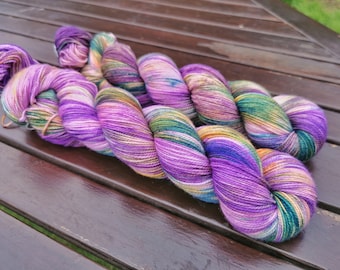 MAGICAL FOREST - Hand dyed yarn - Merino/nylon Blend - 2ply Sock Weight - High Twist - 100g/425m - Gift for knitter or crocheter