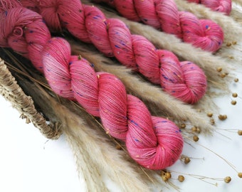 EASTER EGGS (RED) - Hand dyed yarn - Merino Donegal Tweed - 2ply Fingering weight - 100g/425m - Gift for knitter or crocheter