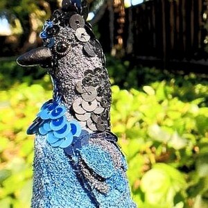 Life size Blue Jay Bird Sculpture. Beautiful Blue Jay Ornament. Anniversary Gift. Mother&#39;s Day. Father&#39;s Day. Bird Ornament Gift.