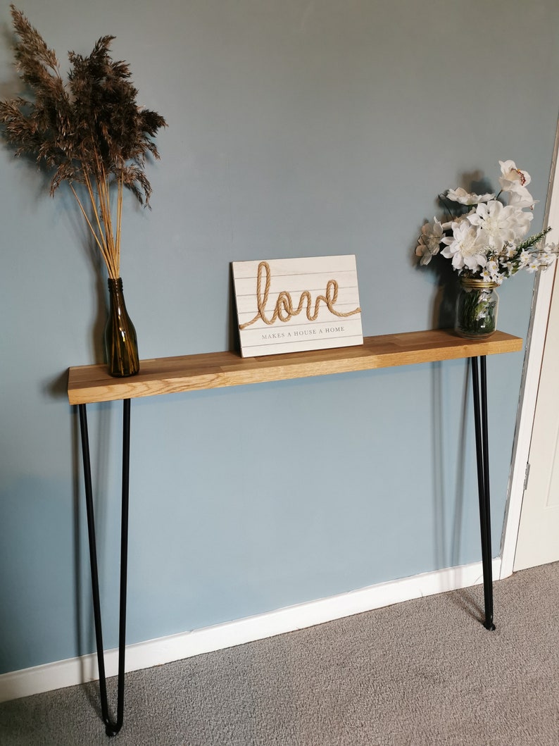 Narrow Console Table Hairpin Legs Entry Way Table Radiator Etsy UK