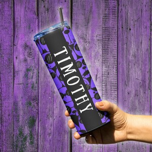20oz Skinny Tumbler with Straw | Tumbler Cup | Dog Lovers Tumbler | Dog Mom Gift | Skinny Tumbler Gift | Dog Dad Gift | Neon Tumbler