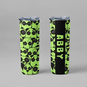 20oz Skinny Tumbler with Straw | Tumbler Cup | Dog Lovers Tumbler | Dog Mom Gift | Skinny Tumbler Gift | Dog Dad Gift | Neon Tumbler