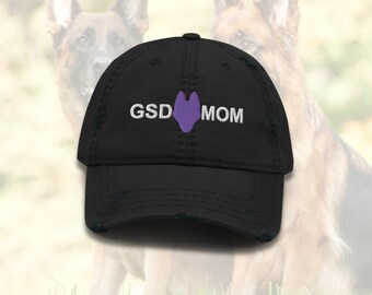 Sombrero de mamá perro / Gorra de mamá GSD / Sombrero bordado de mamá perro / Regalo para mamá perro / Regalo de los amantes del pastor alemán / Sombrero de papá angustiado
