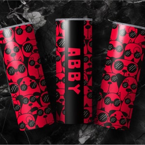 20oz Skinny Tumbler with Straw | Tumbler Cup | Dog Lovers Tumbler | Dog Mom Gift | Skinny Tumbler Gift | Dog Dad Gift | Neon Tumbler