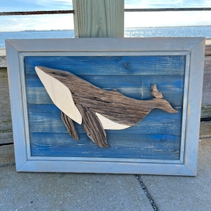 Driftwood Whale - Blue