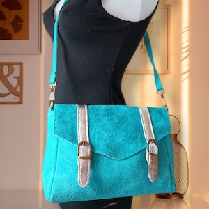 suede shoulder bag, bohemian messenger bag