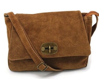 suede shoulder bag, bohemian messenger bag