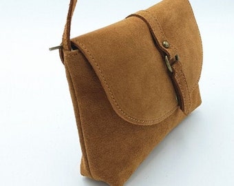 genuine leather suede bag, suede color